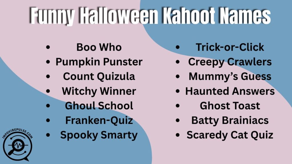 Funny Halloween Kahoot names list with spooky, clever, and hilarious player ideas