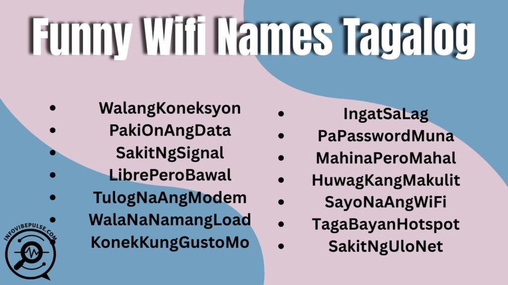 Collection of funny WiFi names with a playful and witty twist