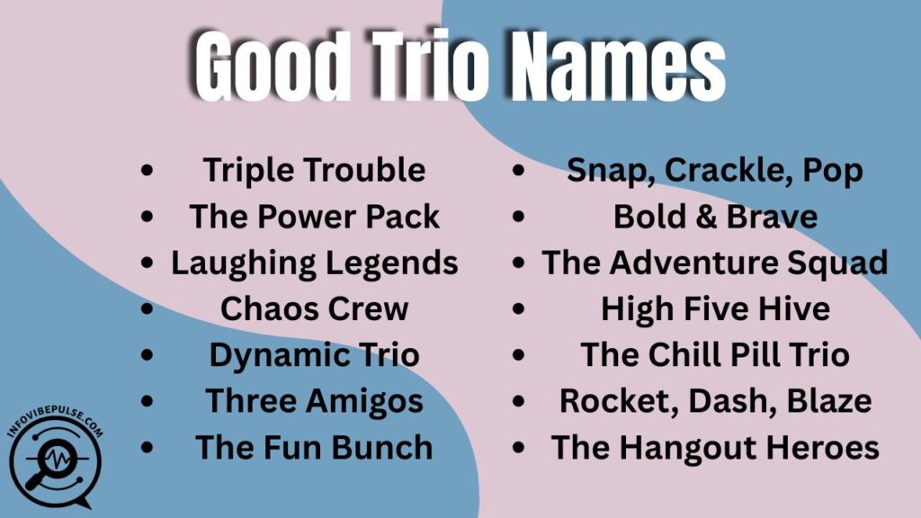 Three friends laughing together with fun, creative, and memorable trio names.