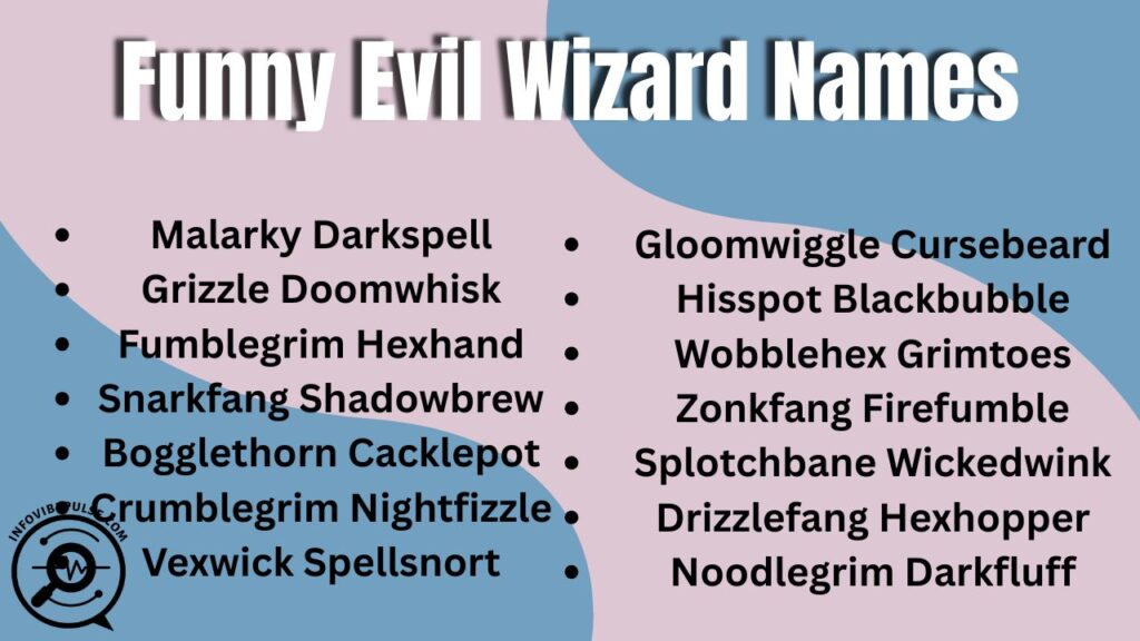 Funny wizard names for evil characters that add humor and dark charm