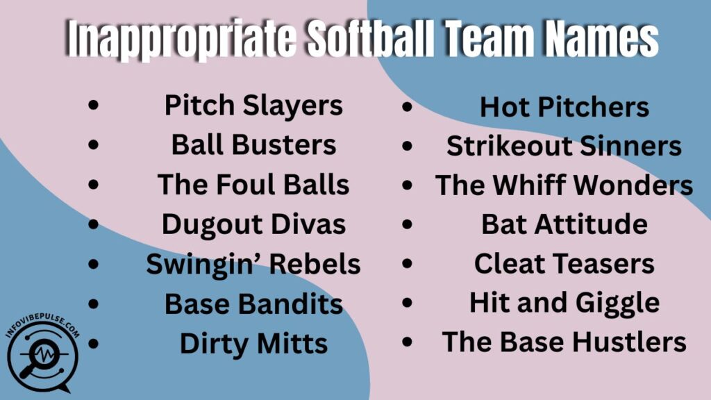 Funny and bold ideas for inappropriate softball team names that stand out.